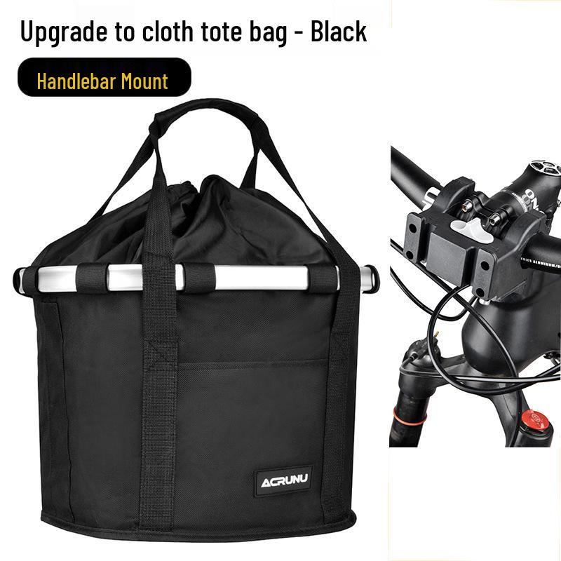 ACRUNU Waterproof Front Basket for Mountain Bike & Electric Scooter - Commuting Foldable Aluminum Alloy Handheld Basket