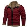 Winter Thickened Faux Suede Zip Jacket, British Style Fleece Lined Warm Coat for Outerwear