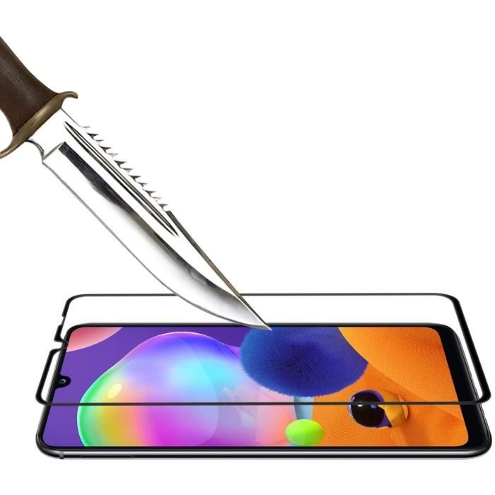 Protective Film - PHONILLICO - Samsung Galaxy A31 - Pack of 2 - Tempered Glass - Black Edge