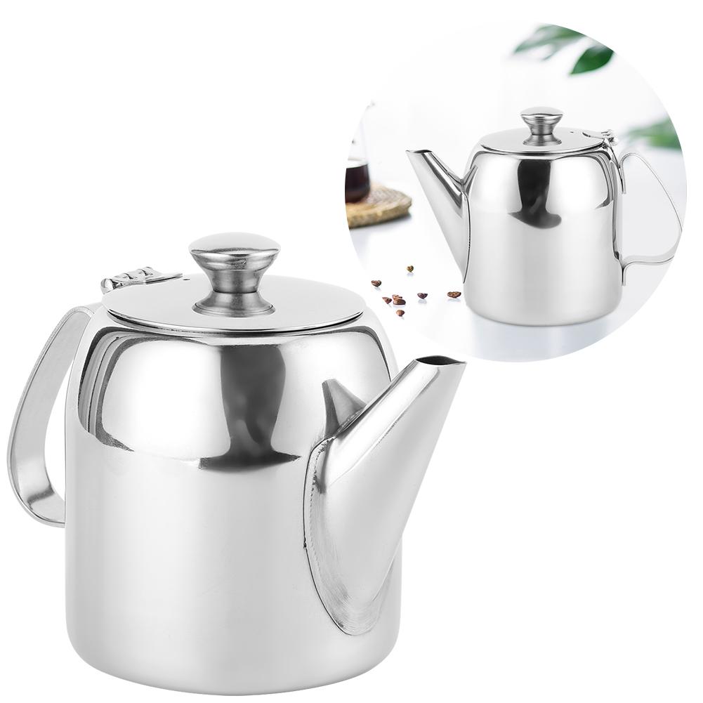 Coffee Pot Teapot Stainless Steel Kettle Cold Water Jug Short Spout for Hotel Restaurant20oz(Approx.500ml)