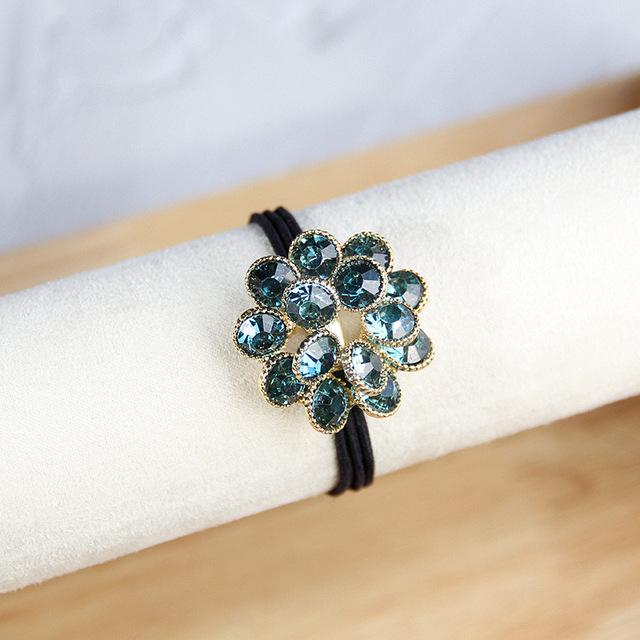Korean Rhinestone Elegant Scrunchies Women Girls Elastic Hair Rubber Band Accessories Tie Hair Ring Rope Headdress