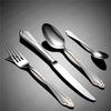 Palace Embossed 304 Stainless Steel Cutlery Set Gold Plated Wedding Table Decoration Forks and Spoons Knifves Luxury Dinnerware