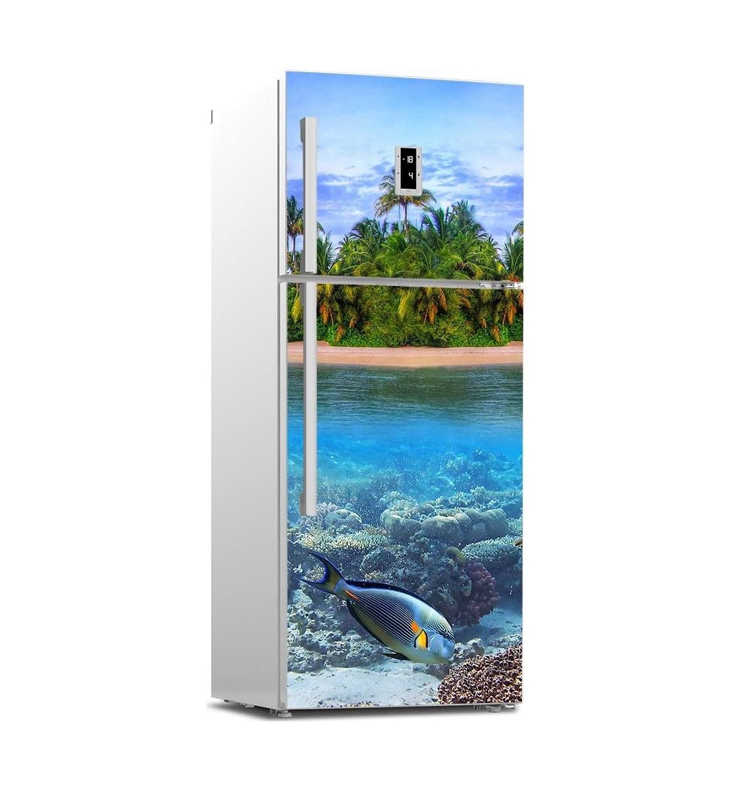 

39Style Красиві пейзажі Наклейки на холодильник Кришка холодильника Вінілові самоклеючі дверцята Кухонні меблі Декор Обгортка Наклейка на морозильну камеру DIY 77X200cm(cut 2pcs)