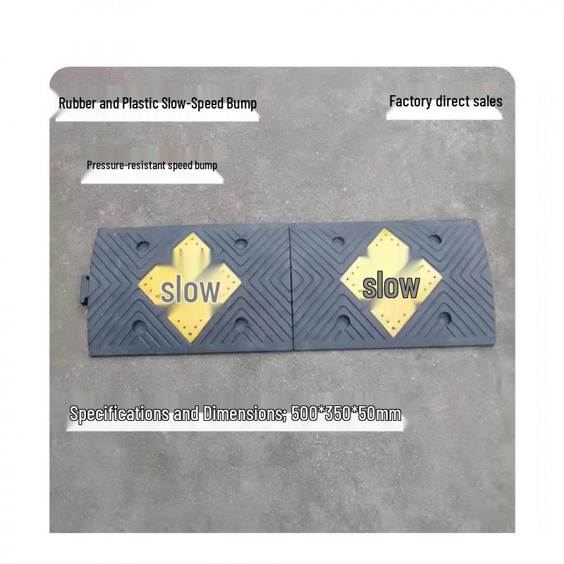 Rubber Speed Bump: Door, Road, Groove, Ramp Mat - Parking Wheel Stopper with Shock Absorption.