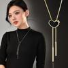 Chic Tassel Heart Necklace For Women Crafted From Exquisite Palladium Material