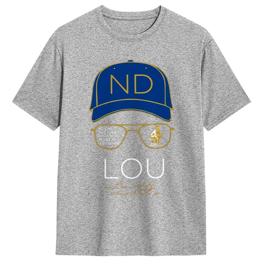 Lou Holtz ND TShirts for Unisex Funny Cotton Tees Round Neck Short Sleeve T Shirt 4XL 5XL 6XL Clothing
