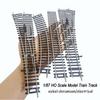1/2/4pcs 1/87 Ho scale Model Train Track miniature railway trackcan be powered curved track Left Right turnout track model