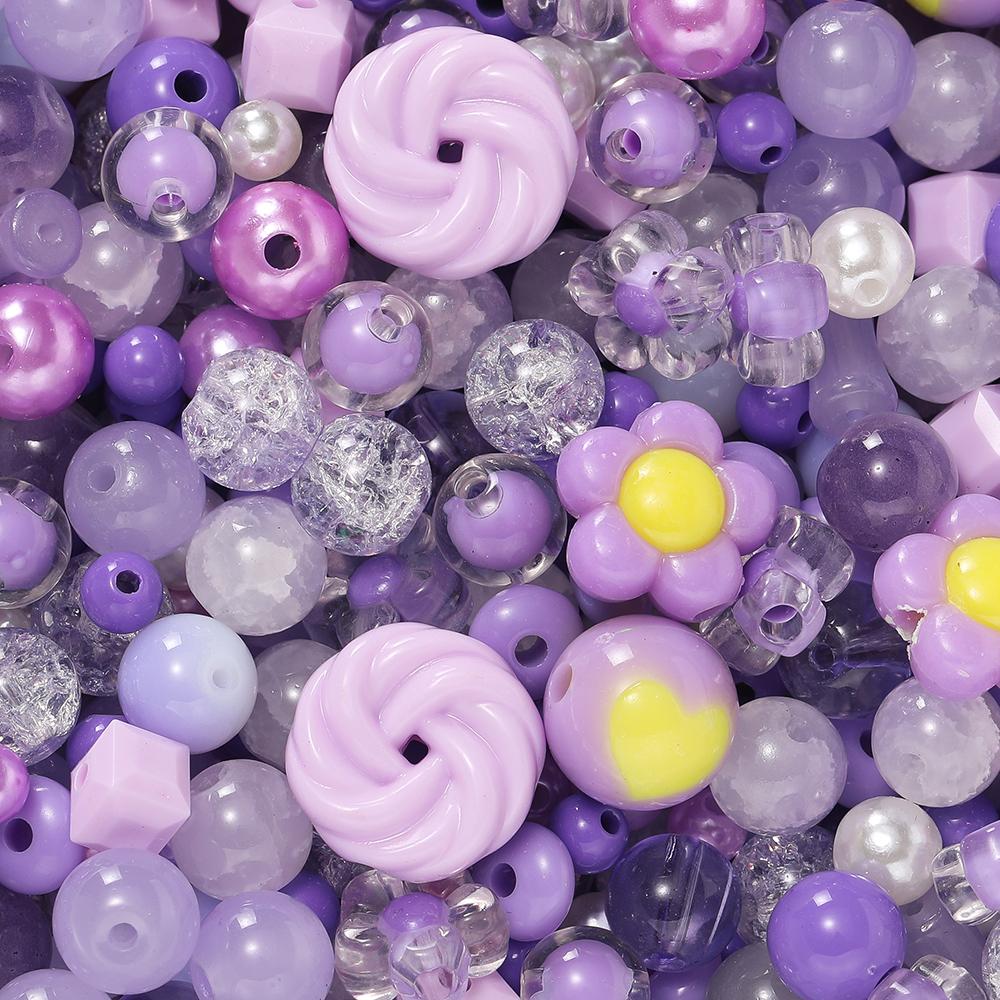 

50g/pack Mixed Style Mixed Color Acrylic Loose Beads For Bracelet Necklace Jewelry Making Supplies DIY Handmade Accessory