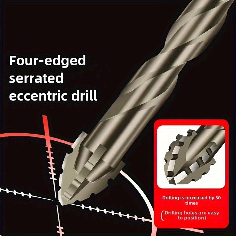 7pcs Four-blade Sawtooth Dry Eccentric Drilling Household Ceramic Glass Concrete Wet and Dry Tungsten Steel Drilling Bit.