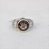Natural Smoky Quartz Ring-Handmade Ring-925 Sterling Silver Ring-Round Smoky Quartz Designer Ring-Capricorn Birthstone Ring