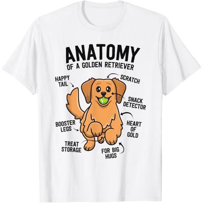 Anatomy Of A Golden Retriever Shirt Funny Dog Lover Gifts T-Shirt