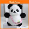 Delightful Floral Pattern Panda Plush Backpack Doll Soft Toy Keychain For Girls