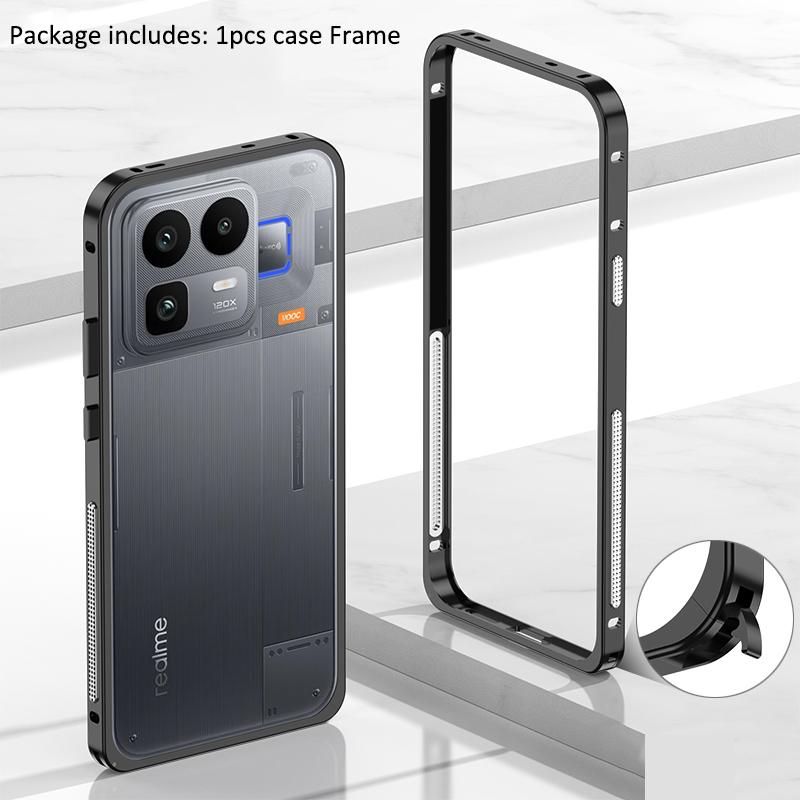 

Чохол для Realme Neo 8 Охолоджуючий Металева Рамка З Алюмінієвого Сплаву Середня Рамка Чохол для Телефона Для Realme Neo8 5G For Realme Neo8 чорний