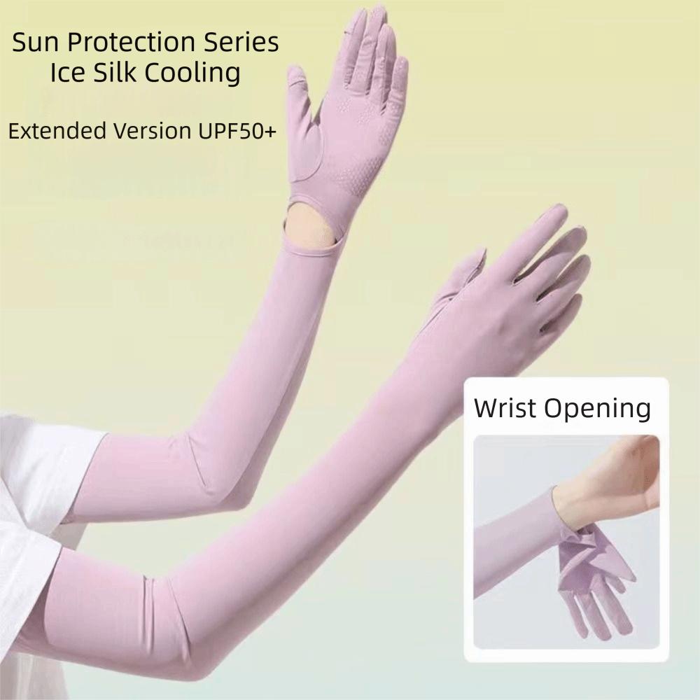 UPF50+ Sonnenschutz Sommerhandschuhe Eis Seide UV-beständige Handschuhe Niedliche Armschutzhandschuhe Fahren