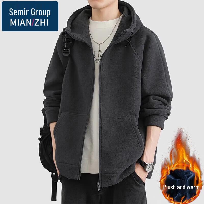 

Men s Casual Fleece-Lined Hooded Cardigan 3XL