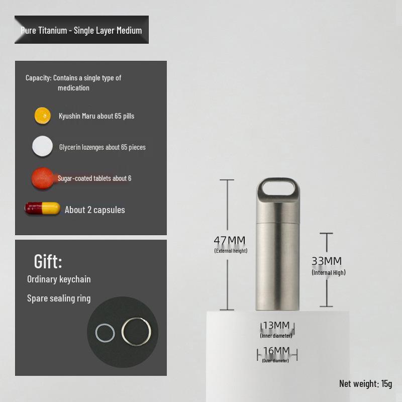 Wasserdichte Mini-Pillendose aus Edelstahl - Tragbarer, feuchtigkeitsdichter Reise-Medikamentenbehälter