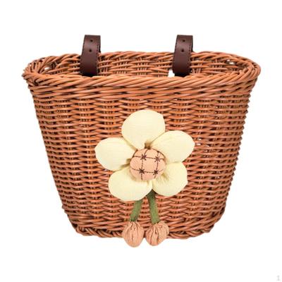 Bicycle Basket for Children, Handmade Design with PU Straps