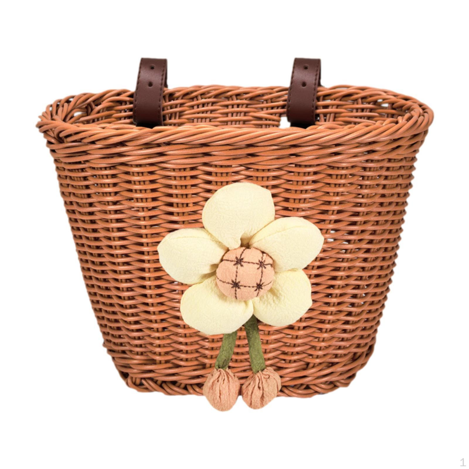 

Bicycle Basket for Children, Handmade Design with PU Straps Brown
