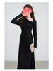 2025 French High-End Red Early Autumn Plus Size Slimming Women's Dress
