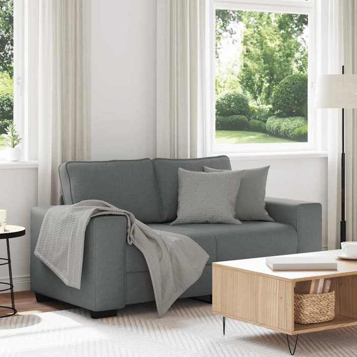 VidaXL Canapé à 2 places gris foncé 120 cm tissu, canapé, canapé 2 places, canapé en tissu, divan, canapé deux places, 4105157