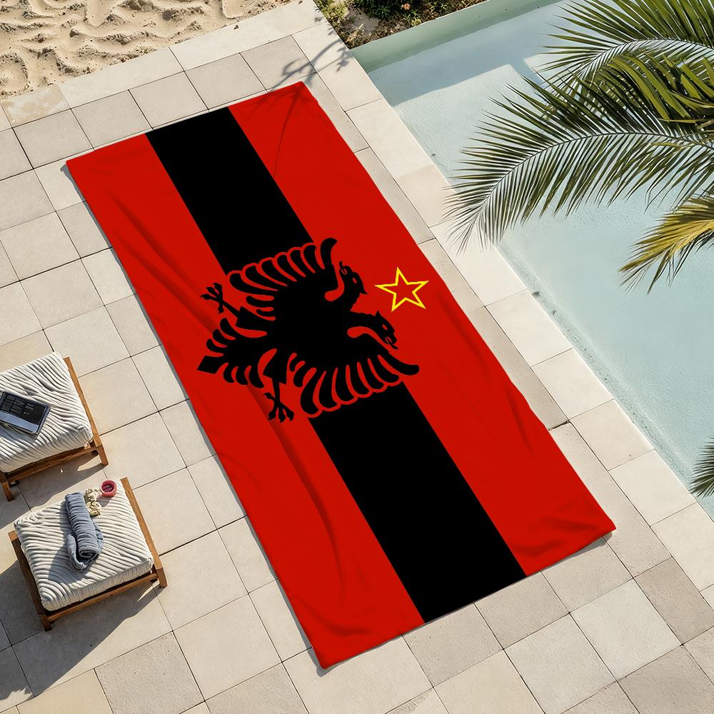 Albania Nation Towel Shower Sauna Travel Spa Quick Dry Gym Accessories Soft Large Beach Towels