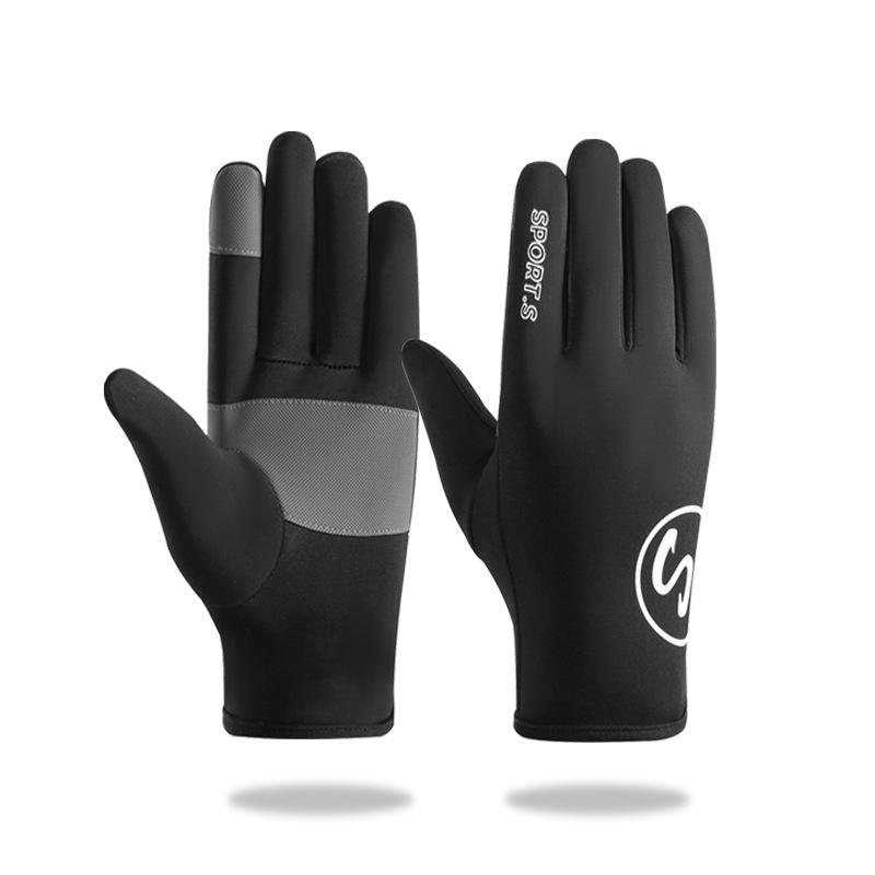 

New Outdoor Cycling Gloves for Couples Winter Sports Windproof Waterproof Fleece Warm Touch Screen Warm Fleece One size