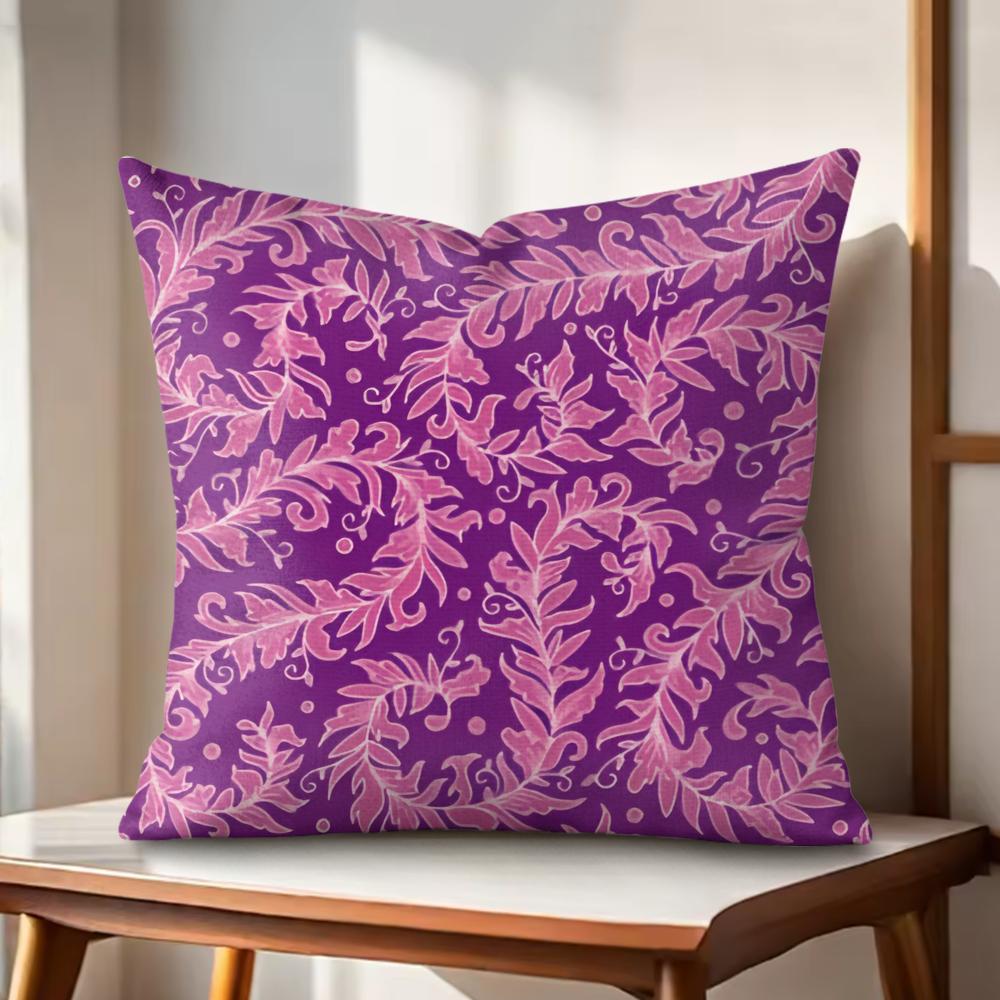

Bohemian style leavesvines Cushion Cover Natural Linen Organic Fabric DoubleSided Printing Couch Pillow Covers Home Decor 30x30cm