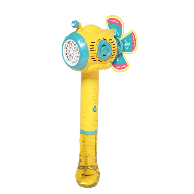 Children's Submarine Windmill Bubble Machine: Handheld Automatic Sound & Light Bubble Wand Toy