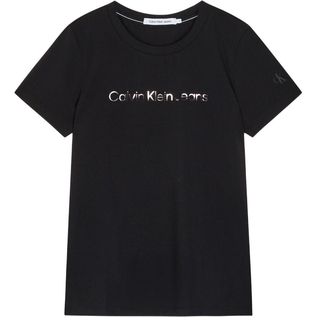 Calvin Klein Comfortable Round Neck Pullover Short Sleeve T-Shirt Women Tops Black J223860-BEH