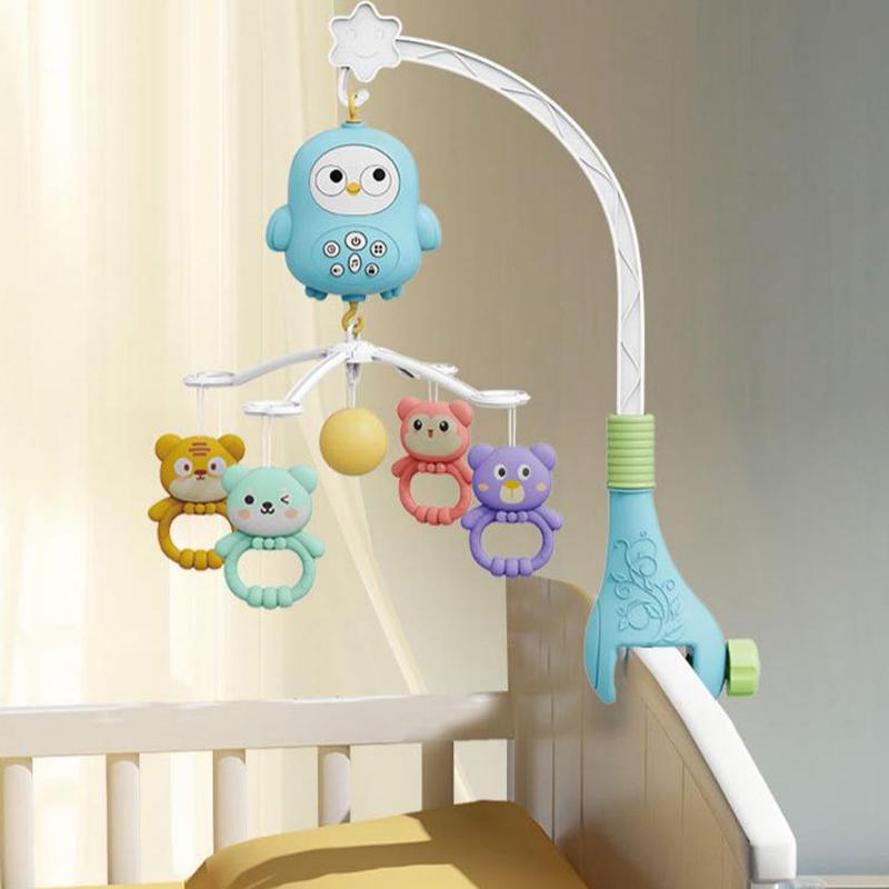 Baby Music Rotating Bed Bell Toy Cute Owl Shape Modern Baby Hanging Rattle Music Bedside Bell Toy Holiday Gift
