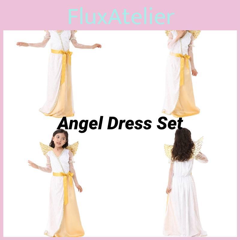 Dziewczęca sukienka anioła, piękny kostium z poliestru na pokazy i imprezy dla dzieci