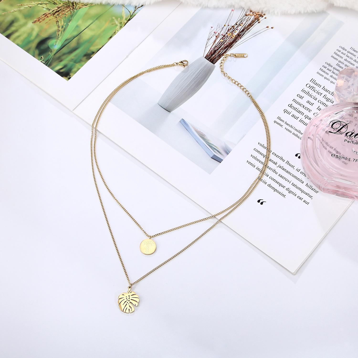 

Pearl Sweater Chain Double Necklace Round Brand Light Luxury
