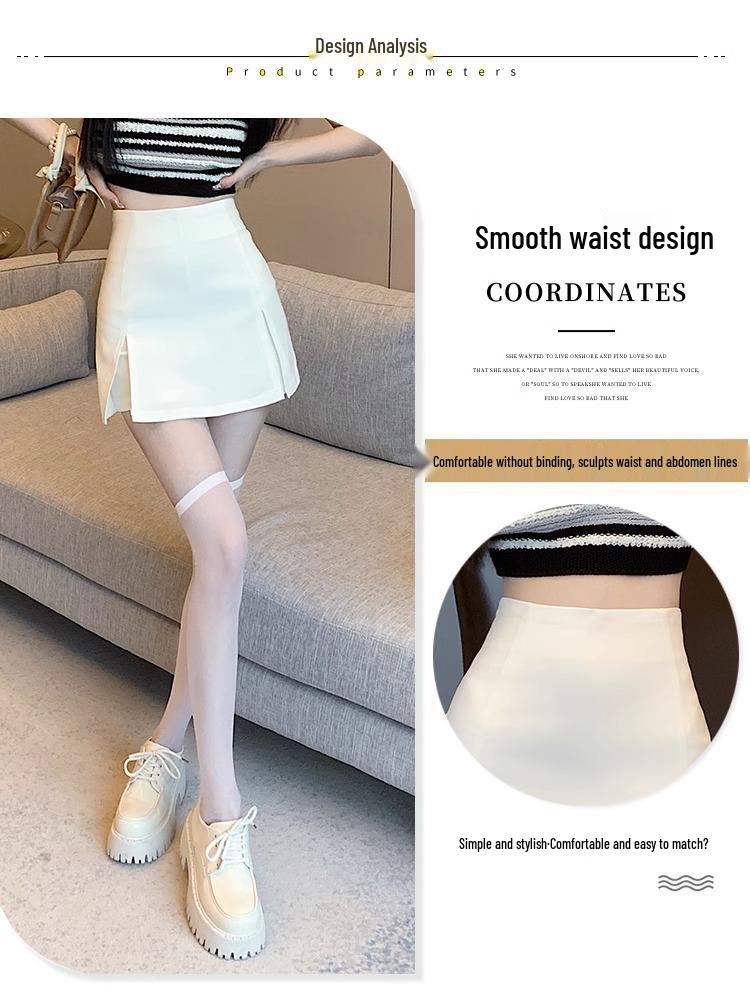 Black A-line Mini Skort for Women - Versatile, High-end Spring/Summer 2024 Fashion.