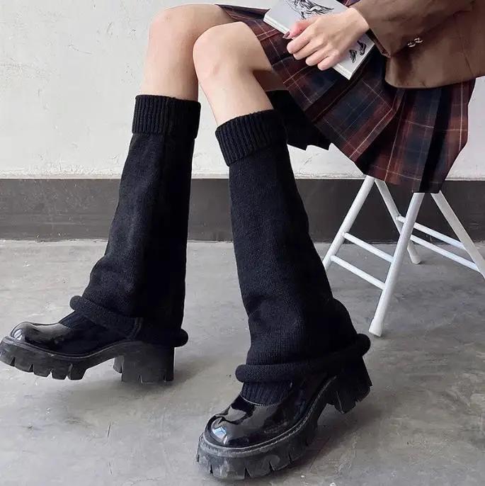 Gothic Women's Striped Leg Warmers Lolita Long Socks Knitted Leggings Japanese Sweets Winter girl Socks Kawaii Arm Ankle Warmers