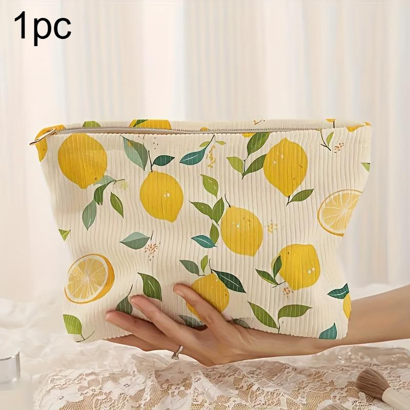 Large Makeup Bag Lightweight Travel Organizer Makeup Toiletries Brushes Cosmetic Organizer Travel Makeup Bag with Zipper Closure 1pc жёлтый
