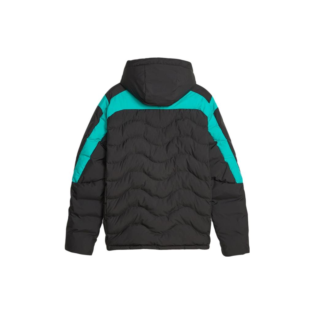 Puma X Mercedes-Benz Petronas MT7 Ecolite Padded Jacket Color Block Design Hooded Loose Fit Long Sleeve Cotton Coat Men Jacket Black 621146-01