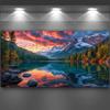 Diy Diamond Mosaic Snow Mountain Scenic Lake Large Size Diamond Painting Full Drill Landscape Jewelry Cross Stitch Picture Wall Decor