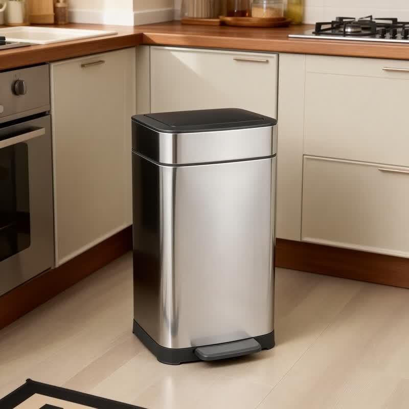 Zhishi Stainless Steel Trash Can with Lid