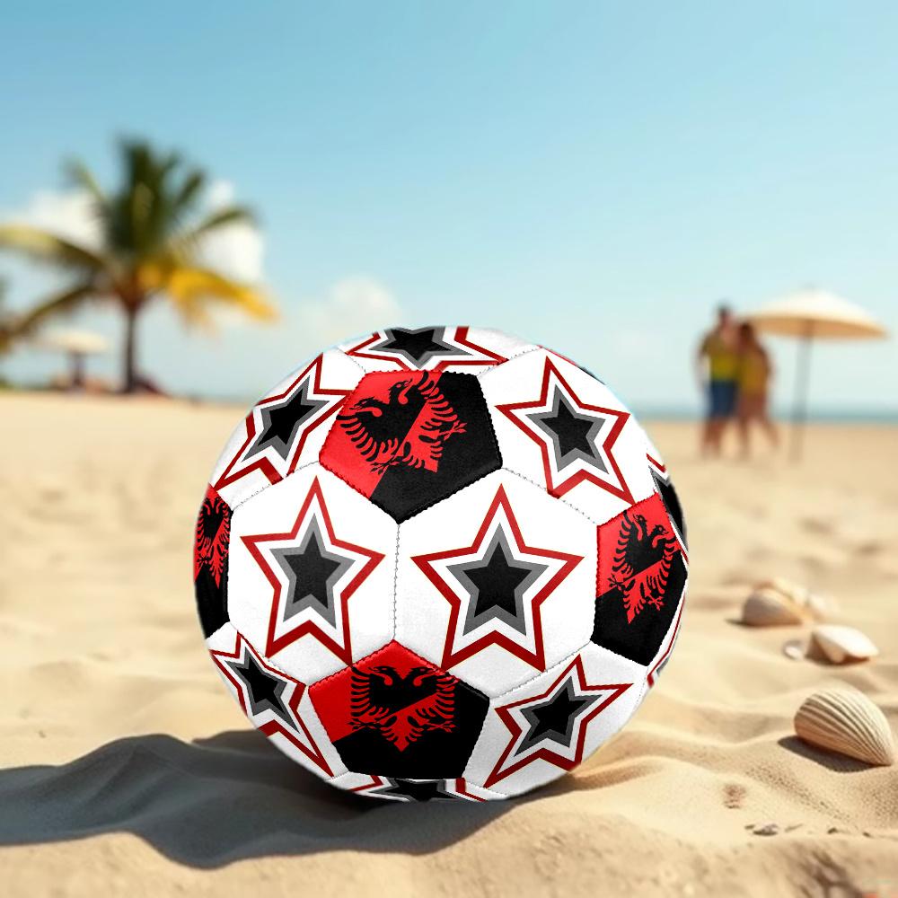 1PC Star Power Symbol Eagle Symbolism Albania Soccer Ball Size 5 Football Machine Sewn Indoor/Outdoor Universal Football S36