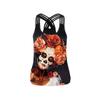 Skull digital printing body sling vest female Halloween hollow belt vest casual breathable bottoming shirt