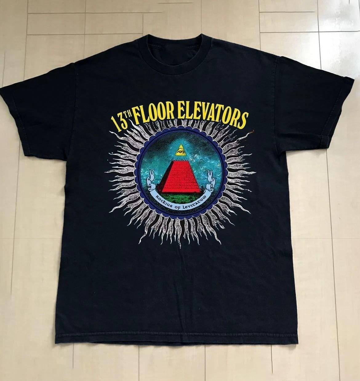 VTG The 13th Floor Elevators Band On Tour Black S to 5XL Classic Shirt SN609 S