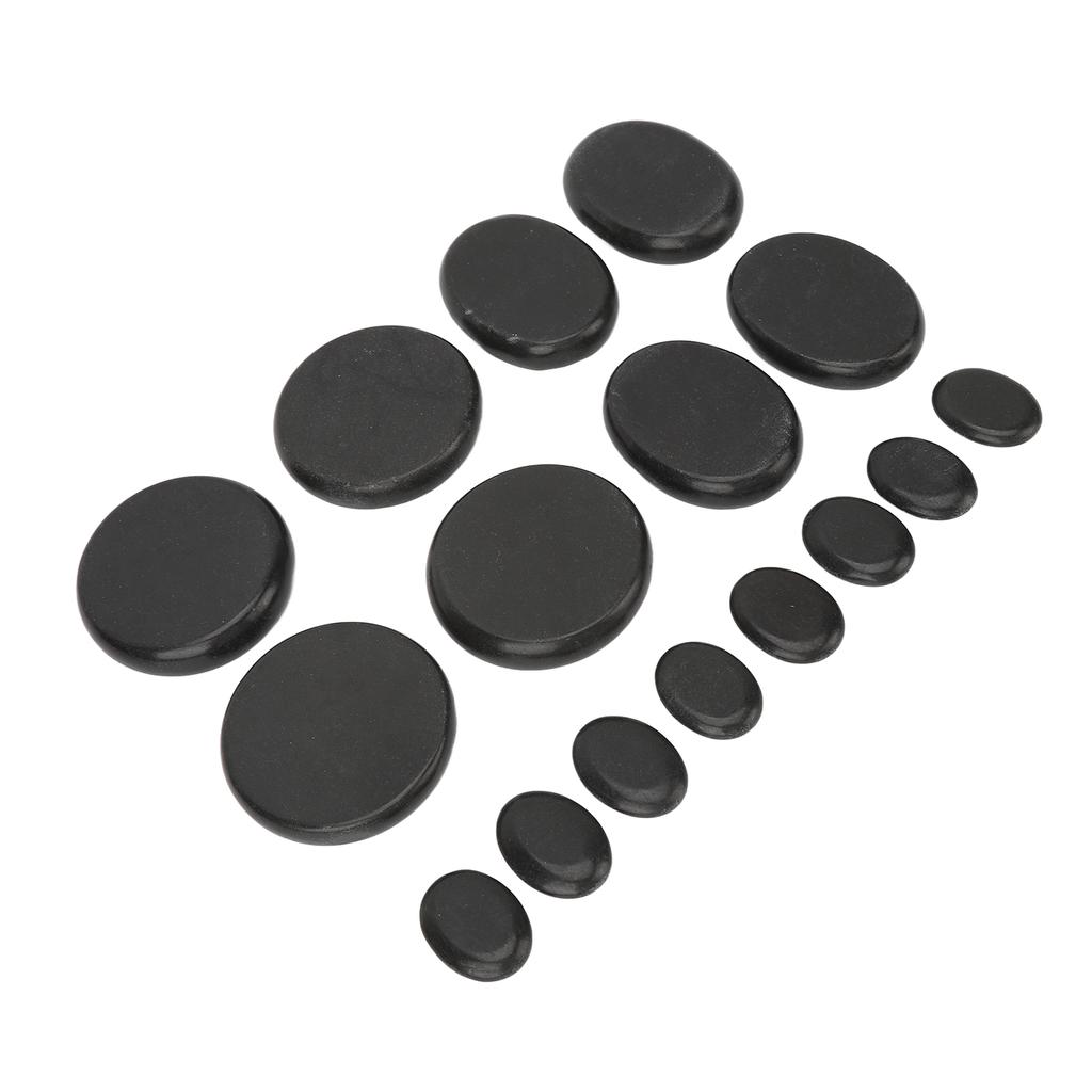 16pcs Hot Stone Warmer Box Fast Heating Round Shape Release Tension Reduce Pressure Massage Stones