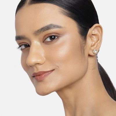 Small White Flux Pearl Stud Earrings