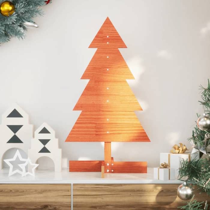VidaXL Wooden Christmas Tree for Decoration 80 Cm Solid Pine Wood, Wooden Christmas Tree Decoration, Christmas Tree In 858185