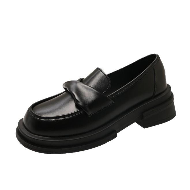 Myk skinnversjon~ plattform loafers dame 2025 nye høst single sko dame allsidige en-pedal britisk stil små skinnsko