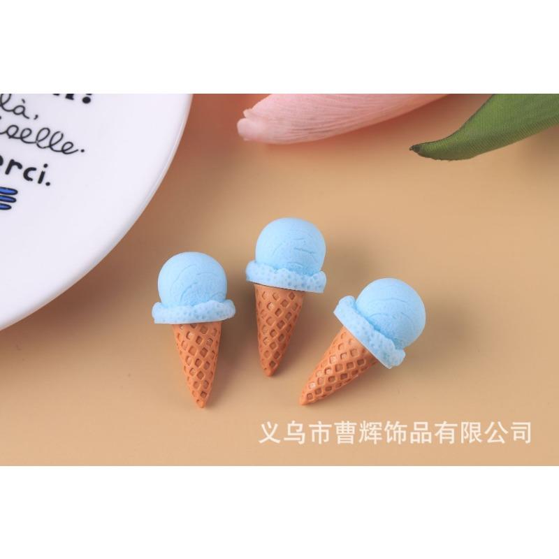 D Simulation Ice Cream Cone Resin Diy Pendant For Keychain Phone Chain
