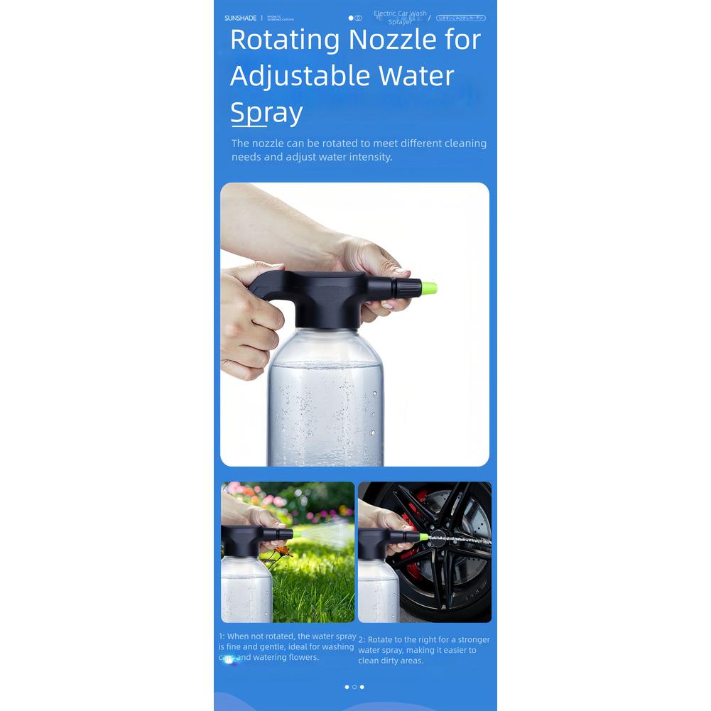 For Car Washing Foam Spray Bottle Electric Foamer Car Washing Garden Watering Black Versatile Electric Watering Can