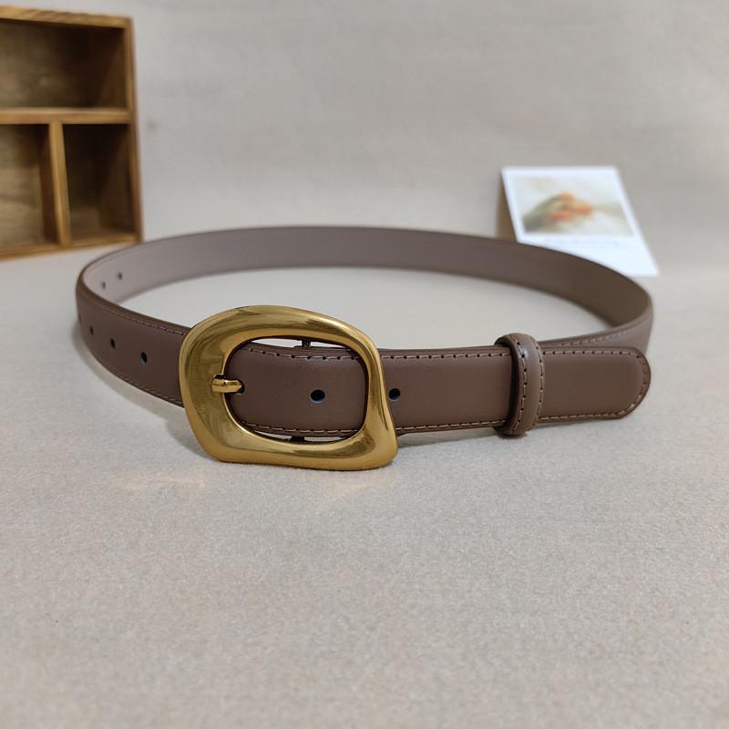 Black Leather Simple Womens Belt With Alloy Pin Buckle For Casual Wear Use Daily