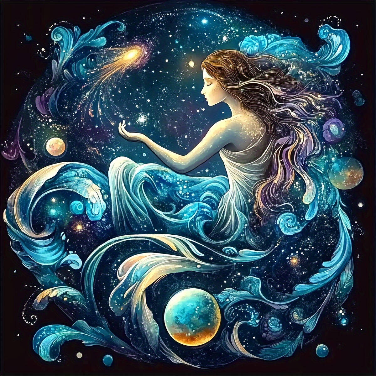 

DIY Діамантова вишивка Сузір я 5D Діамантова картина Лев Овен Повна Кругла Викладка Мозаїчний Набір Декор для Дому Round 30x30cm