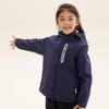 Kinder Fleece-gefütterte winddichte und wasserdichte Softshell-Jacke mit Kapuze